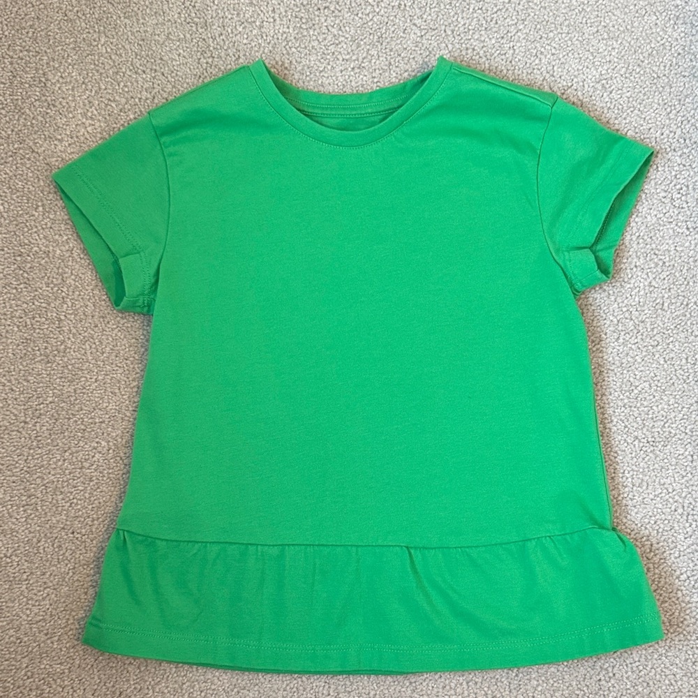 Primary Bright Green Short Sleeve Peplum Tee